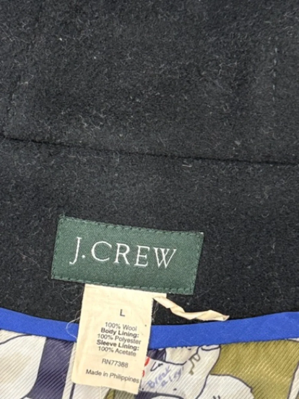 Women’s J. Crew Black Hooded Wool Blend Jacket